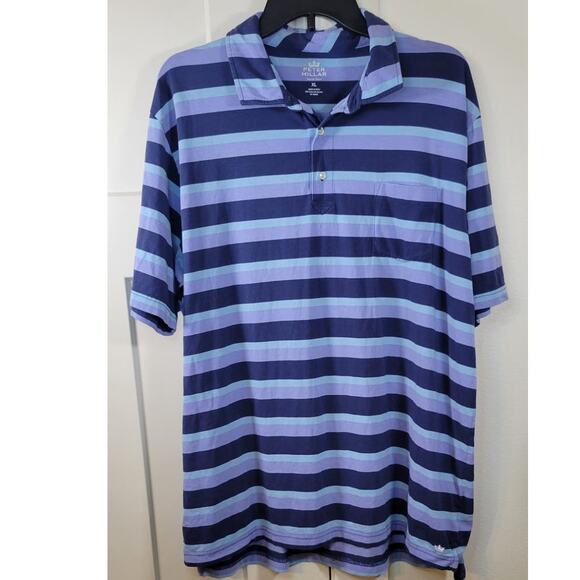 Peter Millar Polo Mens X-Large Polo Sporty Active Casual Polo Striped Classic - Picture 1 of 6